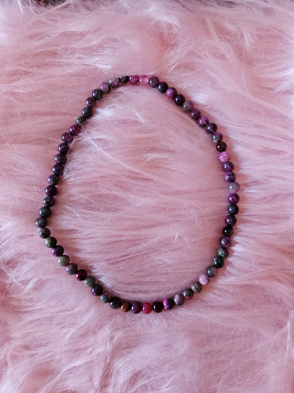 Multicolor☆Ruby Zoisite Beaded Stretch Double Wrap Bracelet - Picture 5 of 5